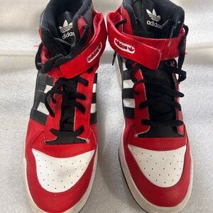 Adidas High Top Sneakers Size 13 Men’s – Black/White/Red – Excellent, No Box